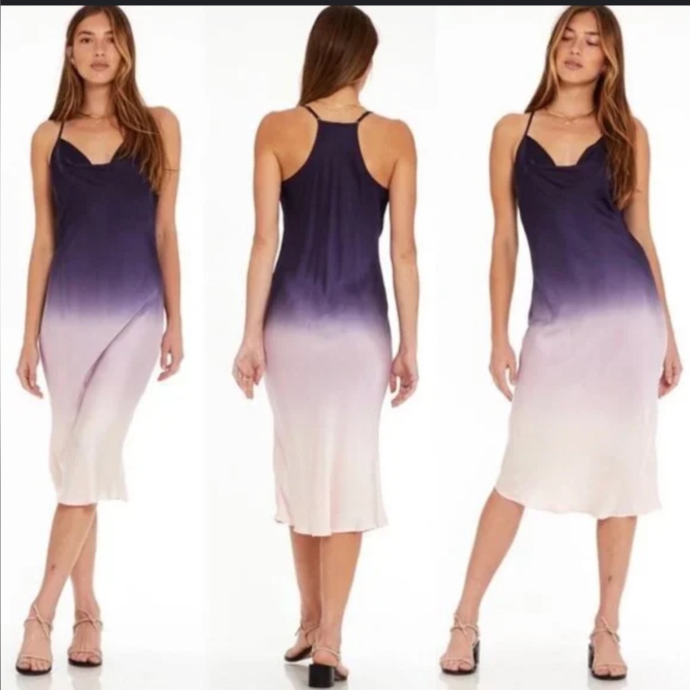 Young Fabulous & Broke Purple and Cream Gradient Midi Dress - Picture 1 of 8